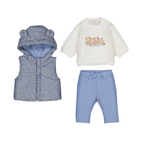 Mayoral - 3 Piece Vest Tracksuit - Dream Blue Bears