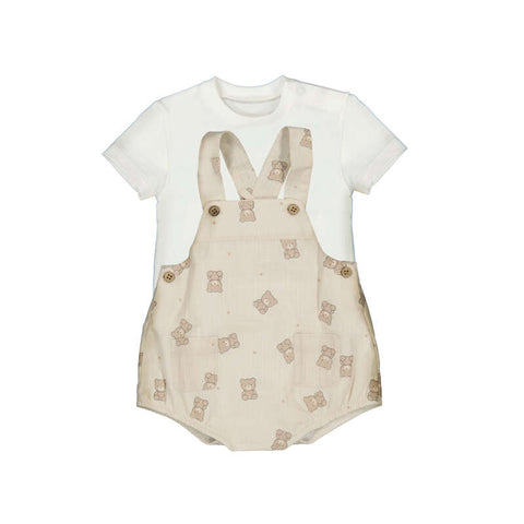 Mayoral - Dungaree w/ Shirt - Teddy Bears