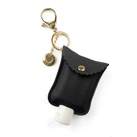 Itzy Ritzy - Hand Sanitizer Charm Keychain Case - Black Cute N Clean