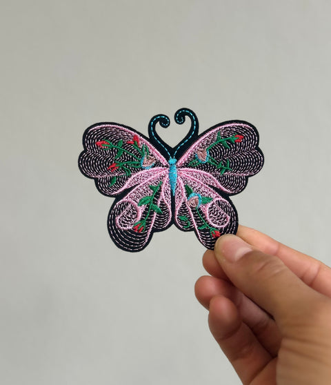 Happy Barb - Patch - Large Butterfly With Roses