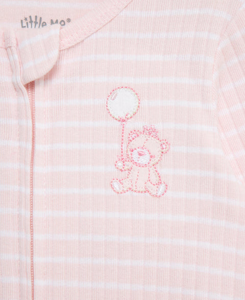 Little Me - Footie - Pink Bear