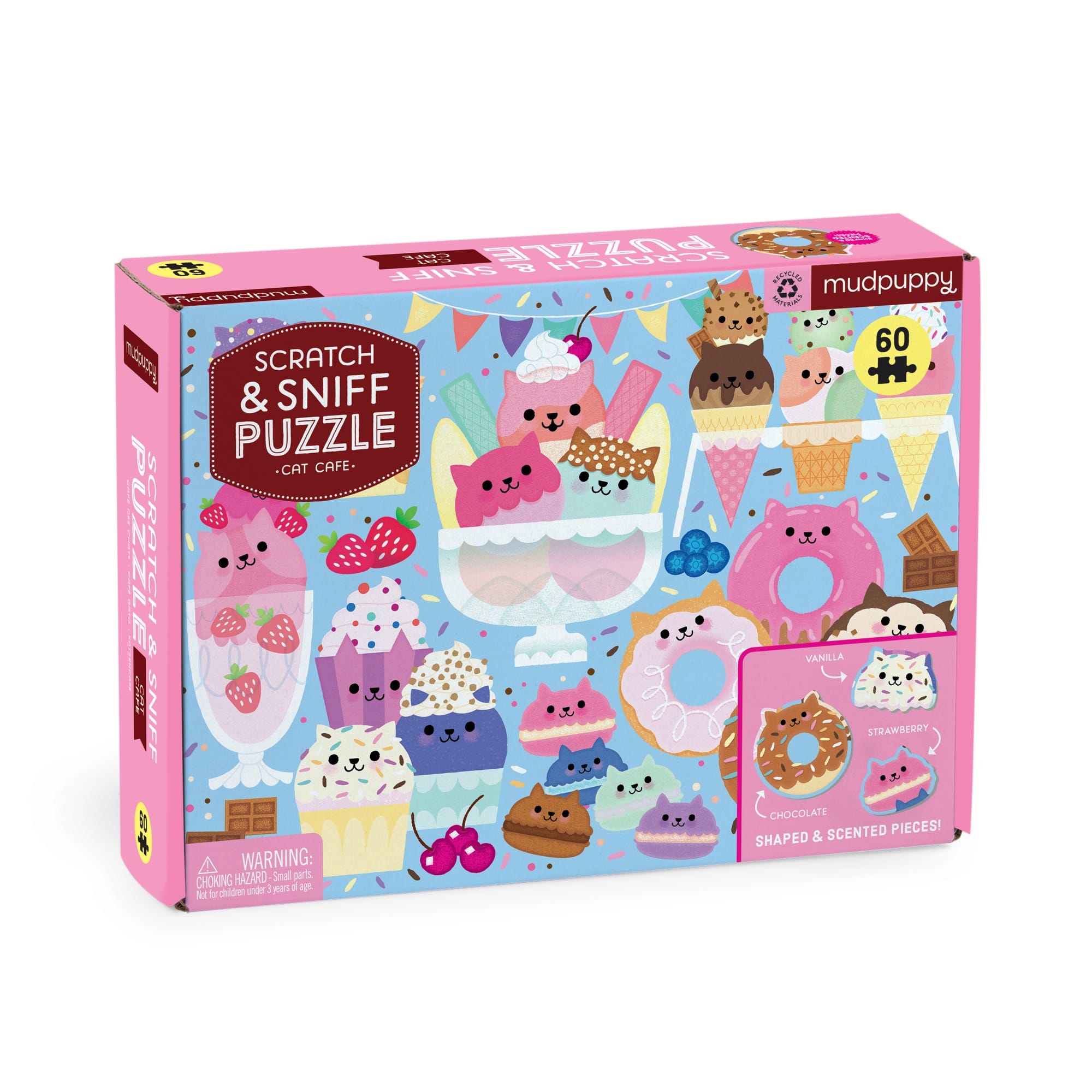 Mudpuppy - Scratch & Sniff Puzzle - Cat Cafe – Love Bug Baby