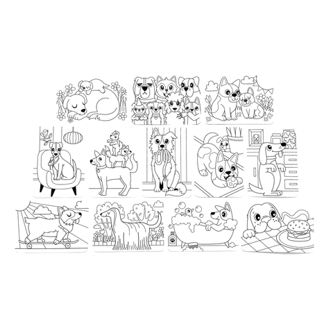 Ooly - Undercover Art Hidden Patters Coloring Activity - Dog Days