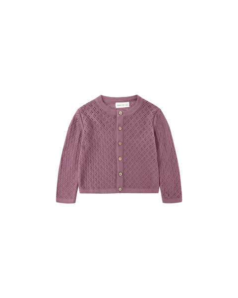 Quincy Mae - Knit Cardigan - Mulberry