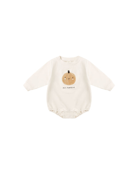 Quincy Mae - Crewneck Bubble Romper - Pumpkin