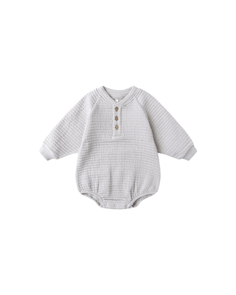 Quincy Mae - Henley Bubble Romper - Frost