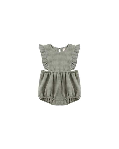 Quincy Mae - Ruffle Bubble Romper - Forest
