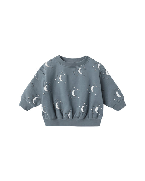 Quincy Mae - Relaxed Fleece Sweatshirt - Silver Moons