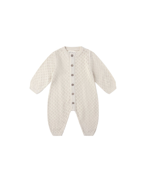 Quincy Mae - Long Sleeve Bubble Romper - Natural
