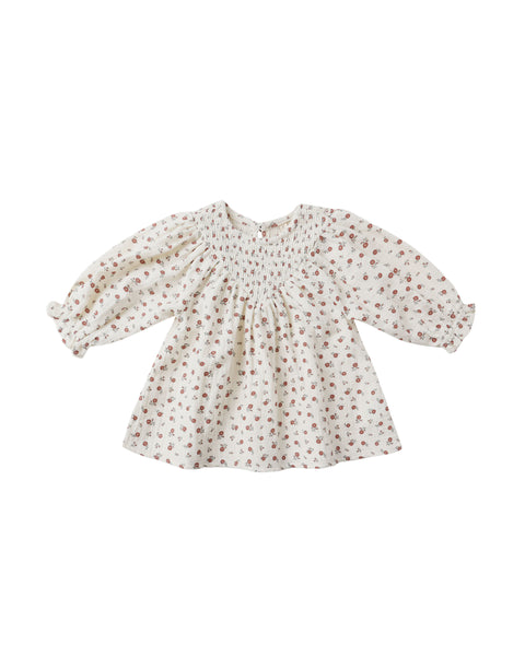 Quincy Mae - V Smocked Dress - Winter Ditsy