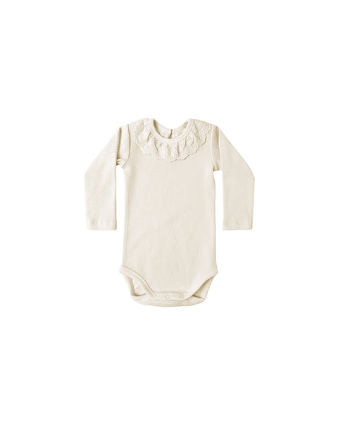 Quincy Mae - Ruffle Collar Bodysuit - Natural