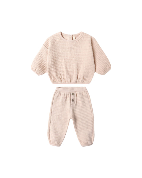 Quincy Mae - Textured Sweat Set - Antique