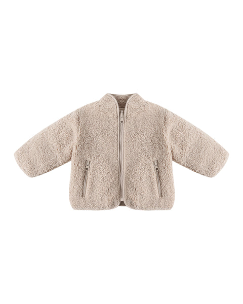 Quincy Mae - Shearling Zip Jacket - Oat