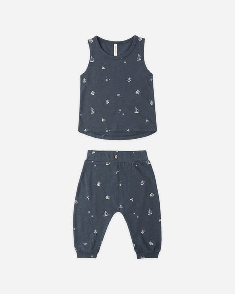 Rylee + Cru - Tank + Slouch Pant - Set Maritime