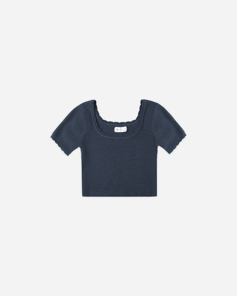 Rylee + Cru - Scallop Tee - Navy