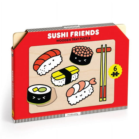 Mudpuppy - Wooden Tray Puzzle - Sushi Friends