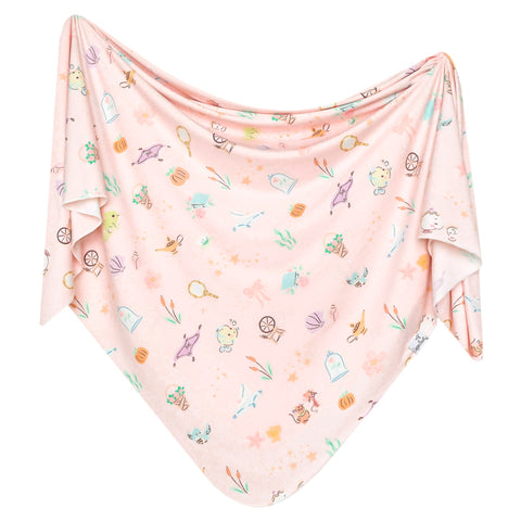 Copper Pearl - Knit Swaddle Blanket - Enchanted Friends