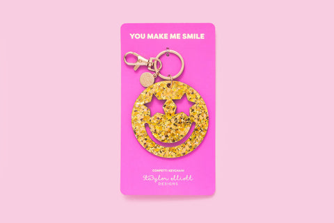 Taylor Elliot Designs - Confetti Keychain - Smiley Stars