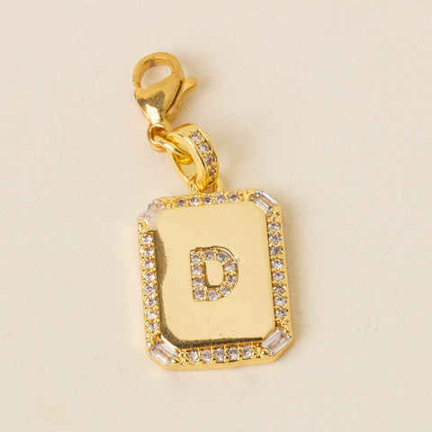 Jewelry Charm Initial Letter Gold