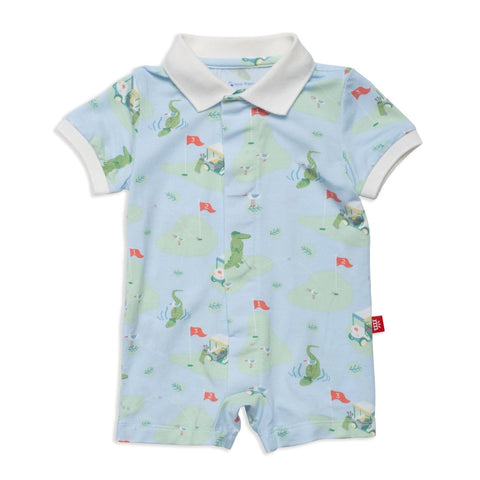 Magnetic Me - Modal Polo Romper - A Putt Above