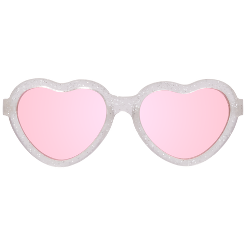 Babiators - Silver Shimmer Hearts with Pink Mirrored Lens