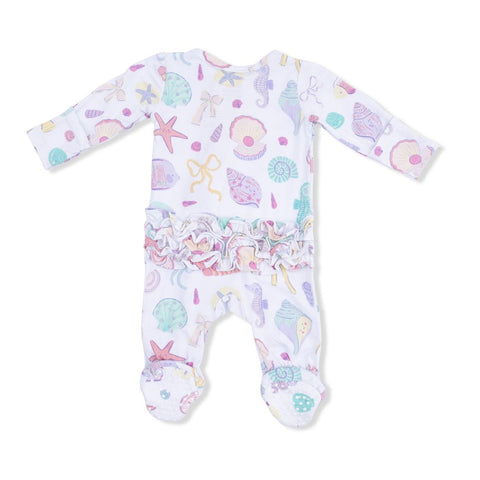 Angel Dear - 2 Way Ruffle Zipper Footie - Beach Days