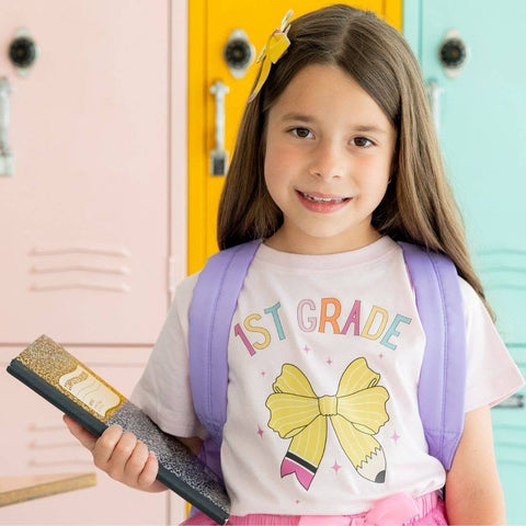 Sweet Wink - Short Sleeve T-Shirt - First Grade Pencil Bow