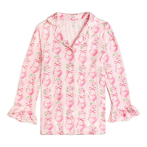 Sweet Wink - Women's Lounge Set - Heart Floral Trellis