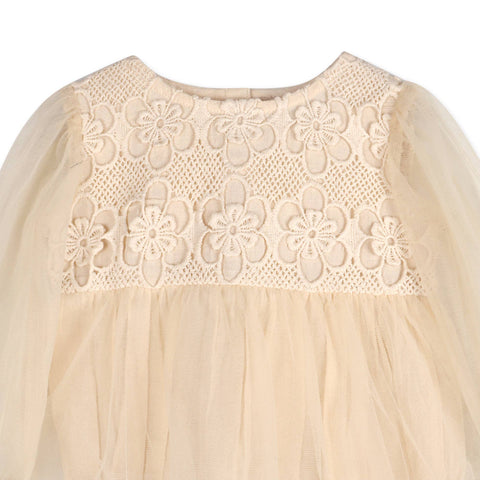 Viverano - Thalia Crochet Lace Tutu Romper & Headband - Vanilla Cream