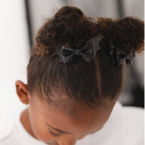 Sweet Wink - Bow Clip Set - Glitter Bat