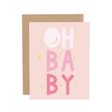 Greeting Card - Oh Baby Pink