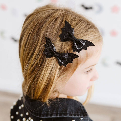 Sweet Wink - Bow Clip Set - Glitter Bat