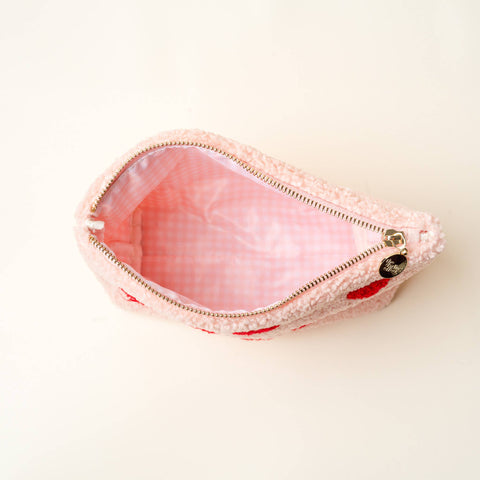 Teddy Pouch - Hearts Pink
