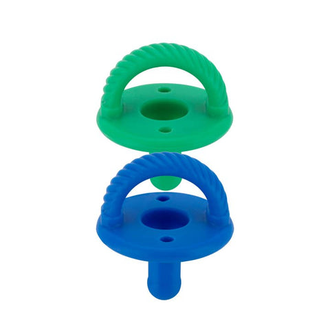 Itzy Ritzy - Sweetie Soother Pacifier - Hero Blue & Clover Cables