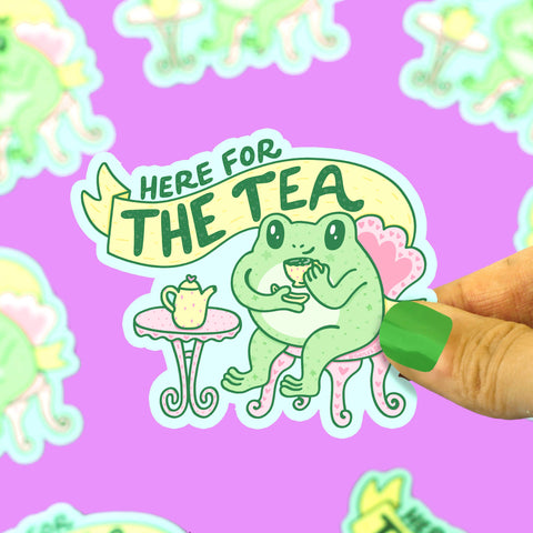 Sticker - Here for the Tea Frog Gossip