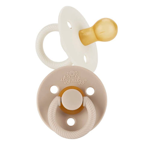 Itzy Ritzy - Sweetie Soother Natural Rubber Paci Set - Coconut & Toast