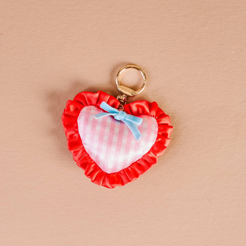 Puffy Heart Bag Charm - Berry Sweet