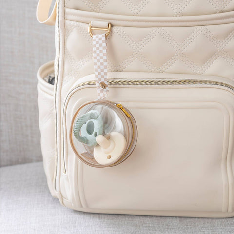 Itzy Ritzy - Itzy Paci Case - Beige Checker