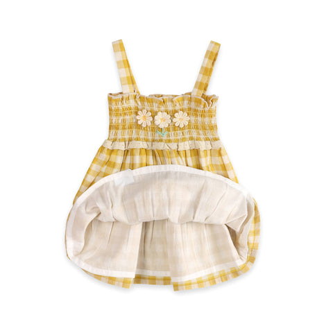 Viverano - Bonnie Smocked Baby Dress + Bloomer - Yellow Gingham