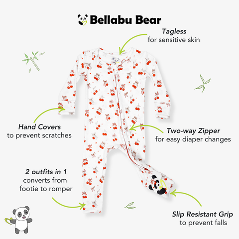 Bellabu Bear - Convertible Footie - Cherry On Top
