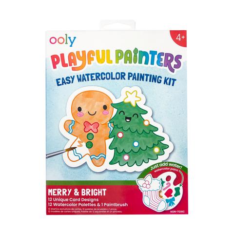 Ooly - Playful Painters Easy Watercolor Painting Kit - Merry & Bright