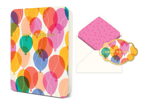 Studio Oh! - Deluxe Greeting Card - Happy Birthday Colorful Balloons