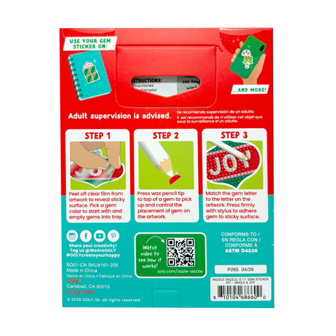 Ooly - Mini Razzle Dazzle DIY Gem Sticker Kit - Jingle & Joy