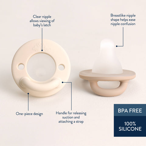 Itzy Ritzy - Latch & Soothe™ Breastlike Pacifier - Taupe