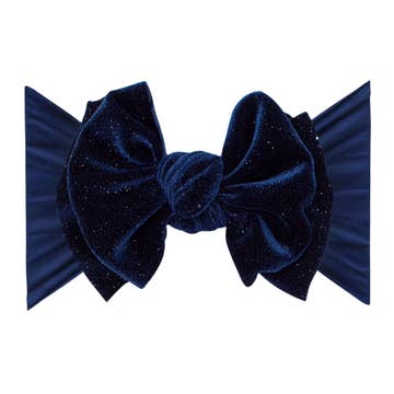 Baby Bling - Velvet FAB Knot - Navy Glitter