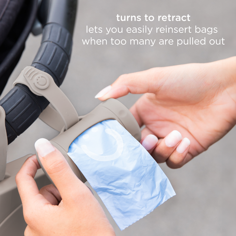 Ubbi - Retractable On-the-Go Bag Dispenser - Taupe
