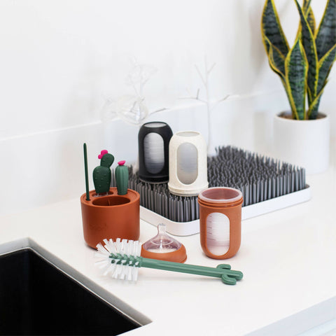 Boon - Cacti Bottle Cleaning Brush Set - Dark Green