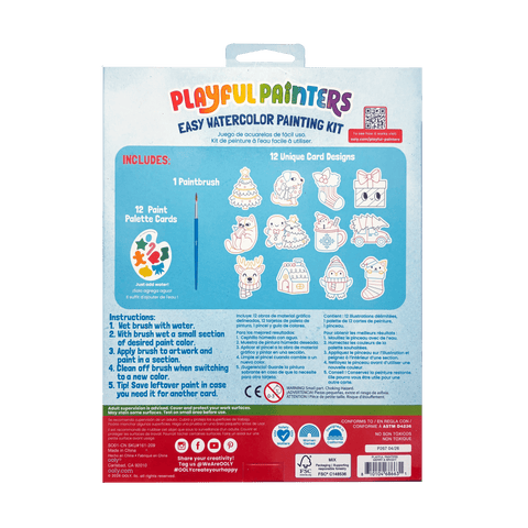 Ooly - Playful Painters Easy Watercolor Painting Kit - Merry & Bright