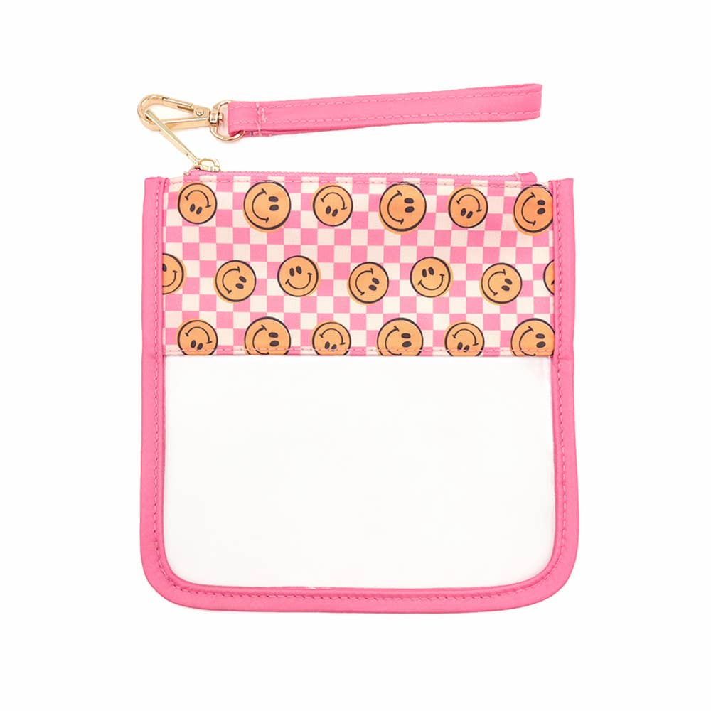 Karma Collection Smiles Clear Carry All Zip Bag Tote
