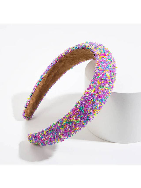 Cheeky Plum - Beaded Headband - Lavender Sprinkles